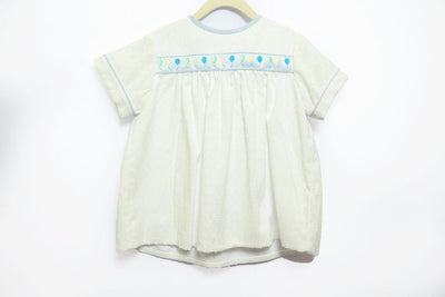 Cotter Ribbon Top in White Swiss Dot,  LINED, SIZE 4T