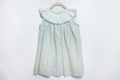 Marie Dress in Blue Stripe Linen, SIZE 3T