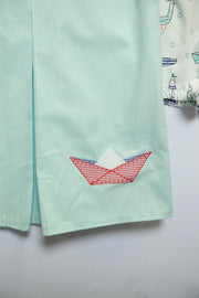 Zoe Top in Aqua Chambray, SIZE 6