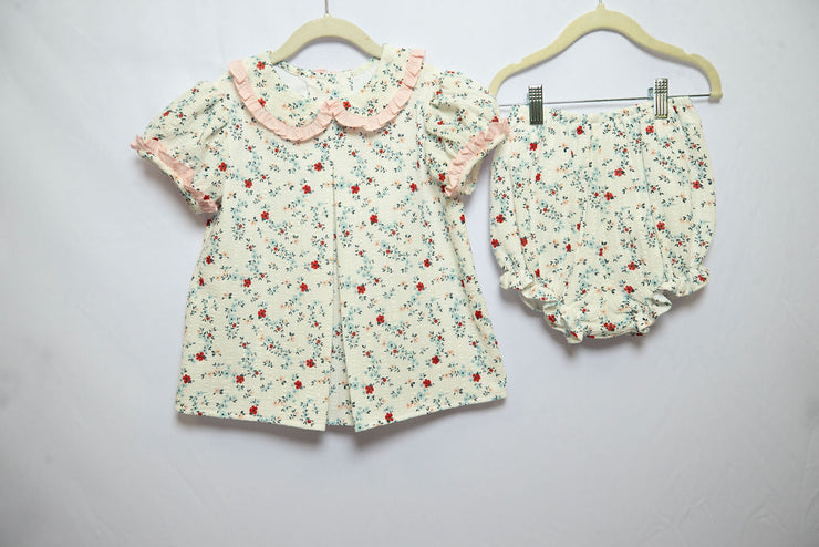 Girl Bloomer in Navy/Red Plumetti, LINED, SIZE 4T