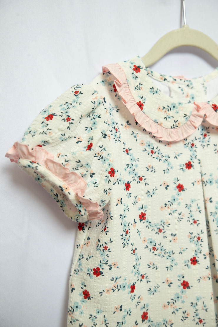 Maggie Top in Navy/Red Plumetti Floral, LINED, SIZE 4T