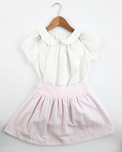 Cap Sleeve Top in White Eyelet (#58), Lined, Size 10