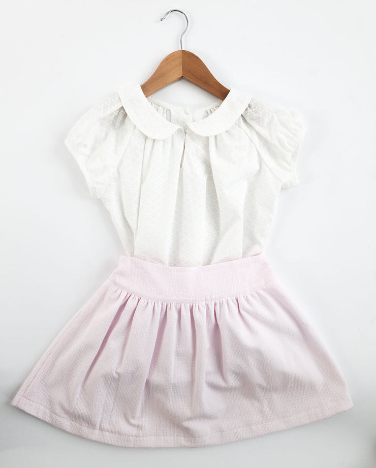 Cap Sleeve Top in White Eyelet (#58), Lined, Size 10