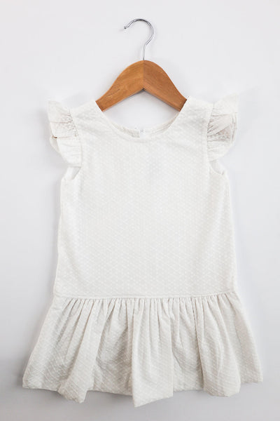Daisy Dress in White Eyelet (#58), Lined, Size 4t