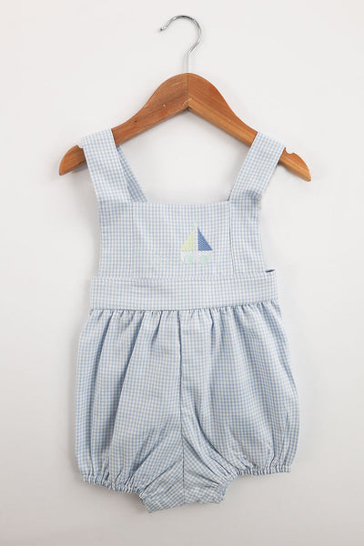 Michael Bubble in Blue Check Oxford (#12), Size 18m