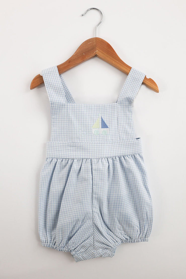Michael Bubble in Blue Check Oxford (#12), Size 18m
