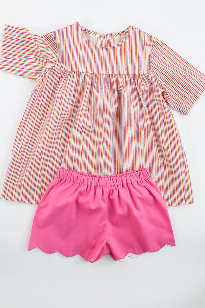 Joss Top in Rainbow Stripe (#21), Size 7