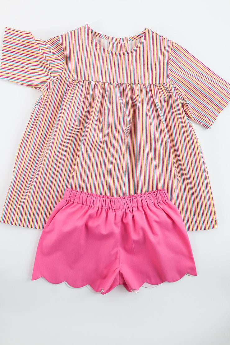 Joss Top in Rainbow Stripe (#21), Size 7