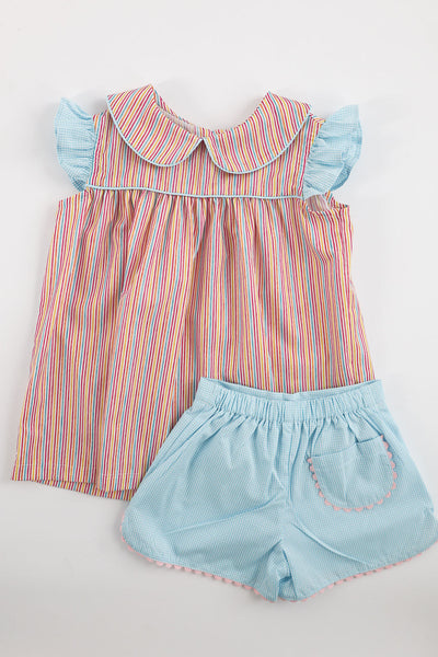 Chloe Short in Taffy Gingham (#11) with Pink Ric Rac (Trim M), Size 5