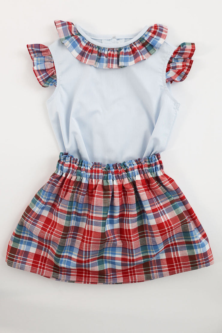 Annie Skirt in Barrett Square Plaid (#28), Lined