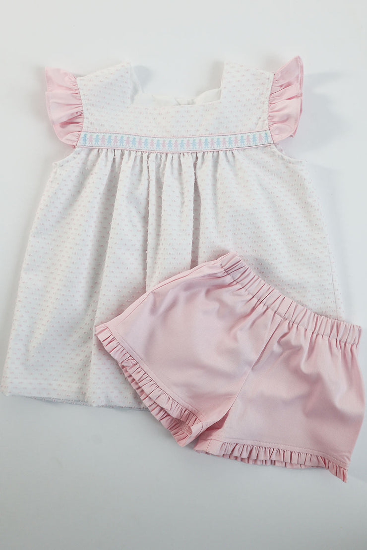 Ruffle Short in Pink Pique (#39)