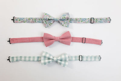 Bow Tie in Aqua Check Linen (#24)