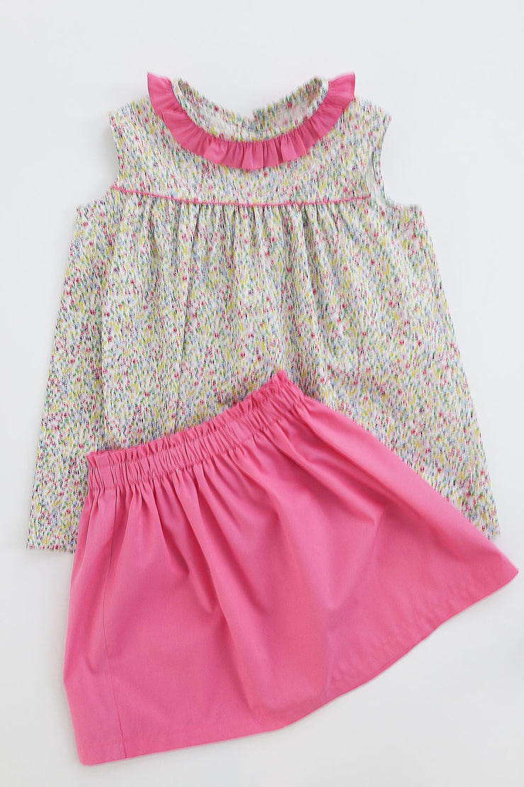 Annie Skirt in Strawberry Broadcloth (#42), Size 7