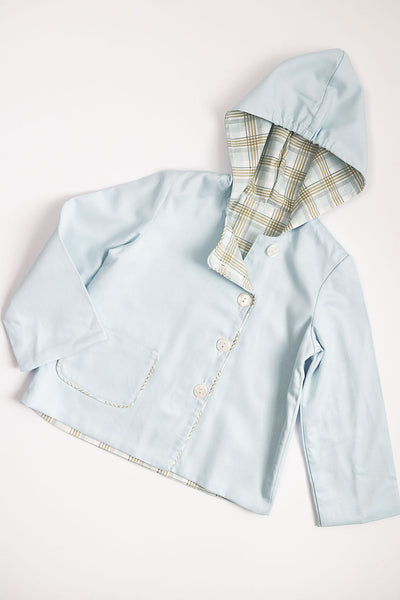 Boy Steedly Jacket in Blue Pique, SIZE 3T