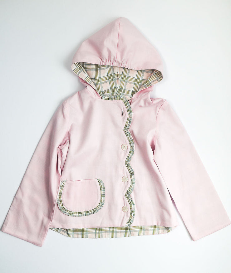 Girl Steedly Jacket in Pink Pique, SIZE 5