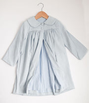 Boy Dress Coat in Blue Poly Cord, SIZE 3T AND 4T