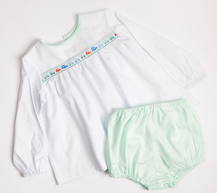 Boy Bloomer in Mint Pique, SIZE 2T