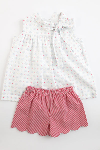 Olivia Top in Bluebirds (#77), Size 7