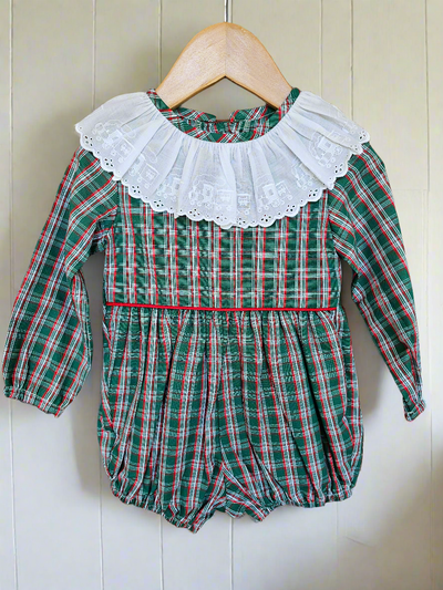 Miles Bubble in Green Tartan, SIZE 18M