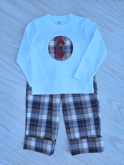 Boy Cuff Pant in Buckingham Plaid, SIZE 2T