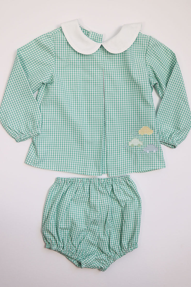 Jacob Top in Apple Check, SIZE 3t  ***NO EMBROIDERY***