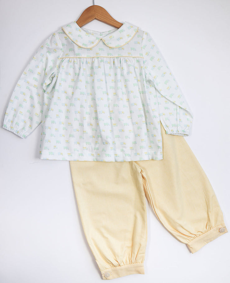 Logan Top in Pastel Trucks, SIZE 4T