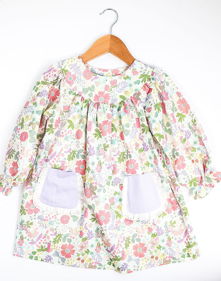 Ruth Float Dress in Floral Woodland Friends, SIZE 4T